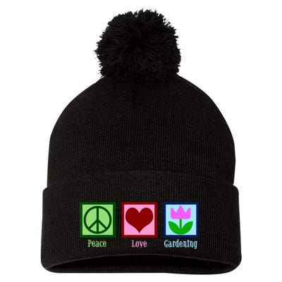 Peace Love Gardening Pom Pom 12in Knit Beanie