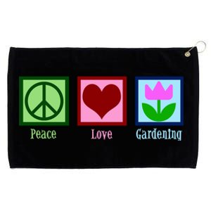 Peace Love Gardening Grommeted Golf Towel