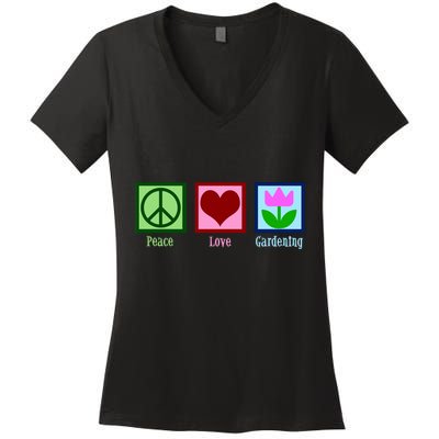 Peace Love Gardening Women's V-Neck T-Shirt
