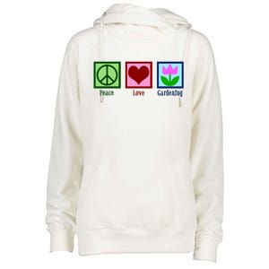 Peace Love Gardening Womens Funnel Neck Pullover Hood