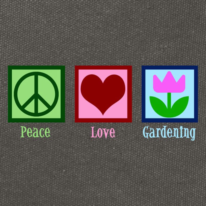 Peace Love Gardening Cotton Canvas Backpack