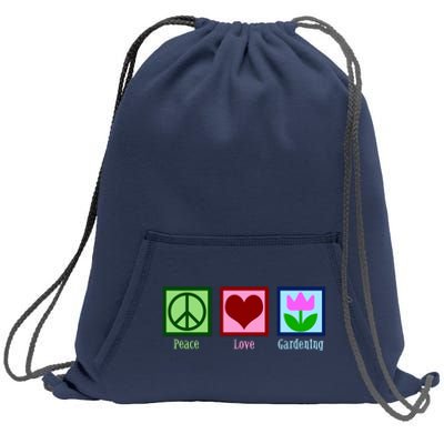 Peace Love Gardening Sweatshirt Cinch Pack Bag