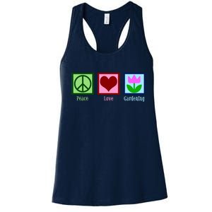 Peace Love Gardening Women's Racerback Tank