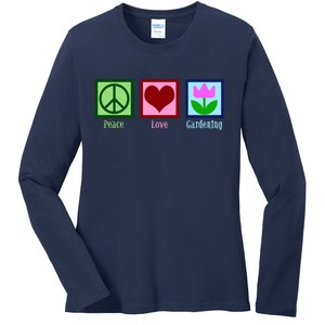 Peace Love Gardening Ladies Long Sleeve Shirt