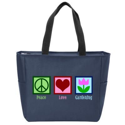 Peace Love Gardening Zip Tote Bag