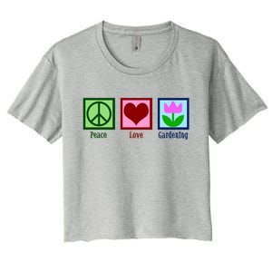 Peace Love Gardening Women's Crop Top Tee