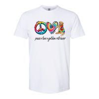 Peace Love Golden Retriever Tie Dye Rainbow Dog Lover Softstyle® CVC T-Shirt