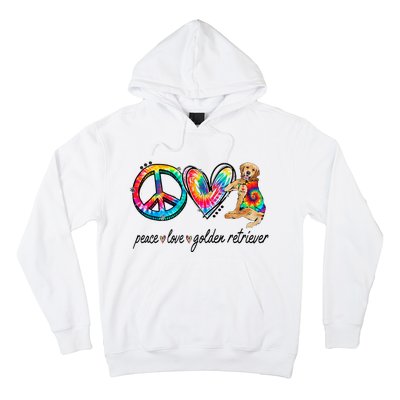 Peace Love Golden Retriever Tie Dye Rainbow Dog Lover Hoodie