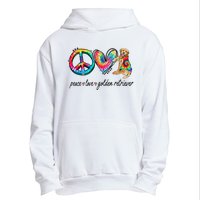 Peace Love Golden Retriever Tie Dye Rainbow Dog Lover Urban Pullover Hoodie