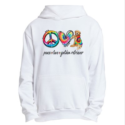 Peace Love Golden Retriever Tie Dye Rainbow Dog Lover Urban Pullover Hoodie