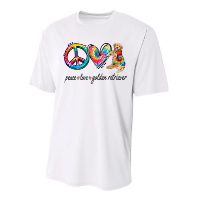 Peace Love Golden Retriever Tie Dye Rainbow Dog Lover Performance Sprint T-Shirt