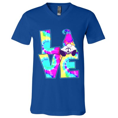 Peace Love Gnome Hippie Gnome Pshycodelic Love Decor Gift V-Neck T-Shirt