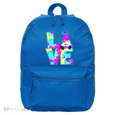 Peace Love Gnome Hippie Gnome Pshycodelic Love Decor Gift 16 in Basic Backpack