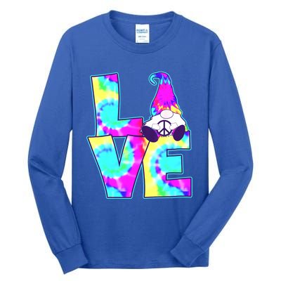 Peace Love Gnome Hippie Gnome Pshycodelic Love Decor Gift Tall Long Sleeve T-Shirt