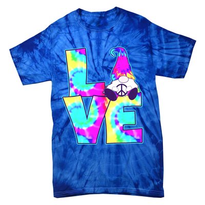 Peace Love Gnome Hippie Gnome Pshycodelic Love Decor Gift Tie-Dye T-Shirt