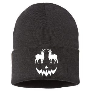 Pumpkin Lamancha Goat Halloween Sustainable Knit Beanie