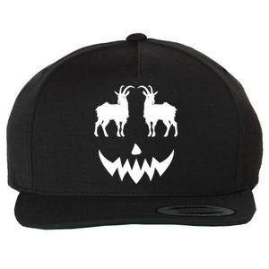 Pumpkin Lamancha Goat Halloween Wool Snapback Cap