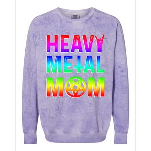 Pride Lgbt Gift Lesbian Bisexual Rainbow Metal Mom Gift Colorblast Crewneck Sweatshirt