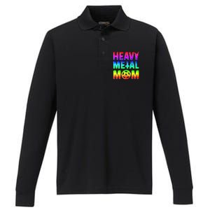 Pride Lgbt Gift Lesbian Bisexual Rainbow Metal Mom Gift Performance Long Sleeve Polo