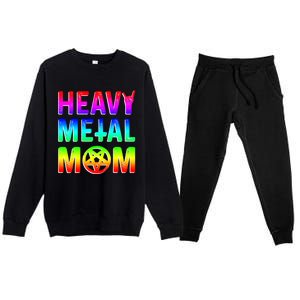 Pride Lgbt Gift Lesbian Bisexual Rainbow Metal Mom Gift Premium Crewneck Sweatsuit Set