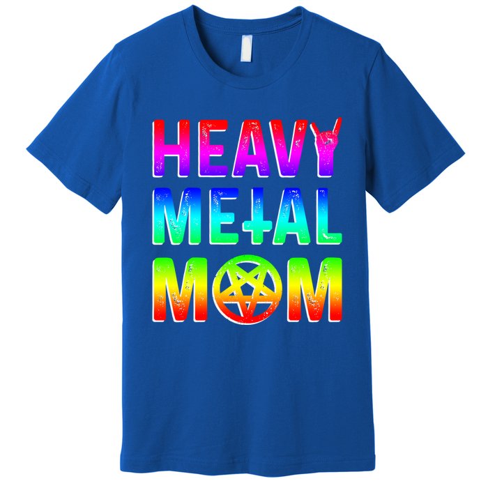 Pride Lgbt Gift Lesbian Bisexual Rainbow Metal Mom Gift Premium T-Shirt