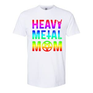 Pride Lgbt Gift Lesbian Bisexual Rainbow Metal Mom Gift Softstyle CVC T-Shirt