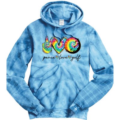 Peace Love Golf Funny Tie Dye Golf Lovers Tie Dye Hoodie