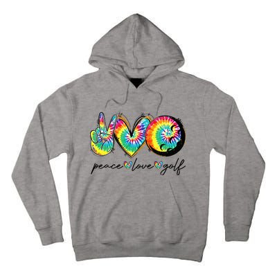 Peace Love Golf Funny Tie Dye Golf Lovers Tall Hoodie