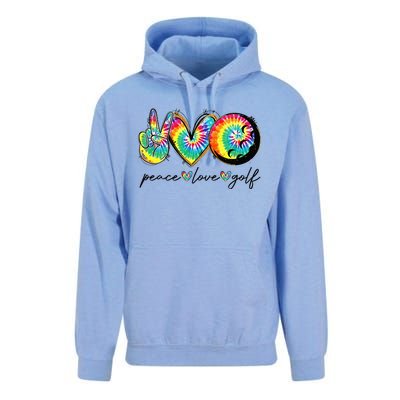 Peace Love Golf Funny Tie Dye Golf Lovers Unisex Surf Hoodie