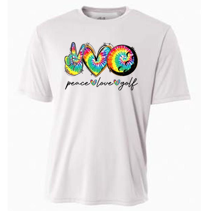 Peace Love Golf Funny Tie Dye Golf Lovers Cooling Performance Crew T-Shirt