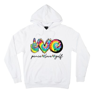 Peace Love Golf Funny Tie Dye Golf Lovers Hoodie