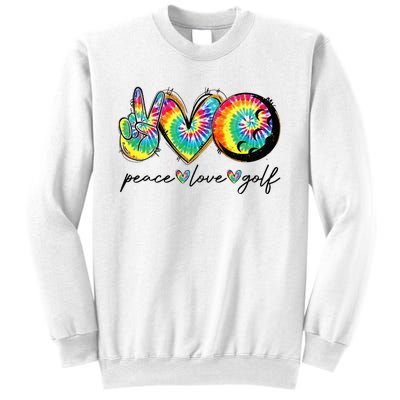 Peace Love Golf Funny Tie Dye Golf Lovers Sweatshirt