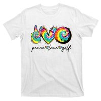 Peace Love Golf Funny Tie Dye Golf Lovers T-Shirt