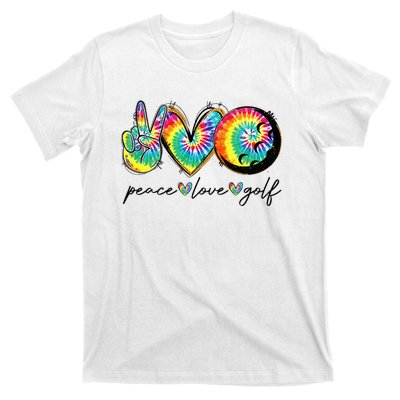 Peace Love Golf Funny Tie Dye Golf Lovers T-Shirt