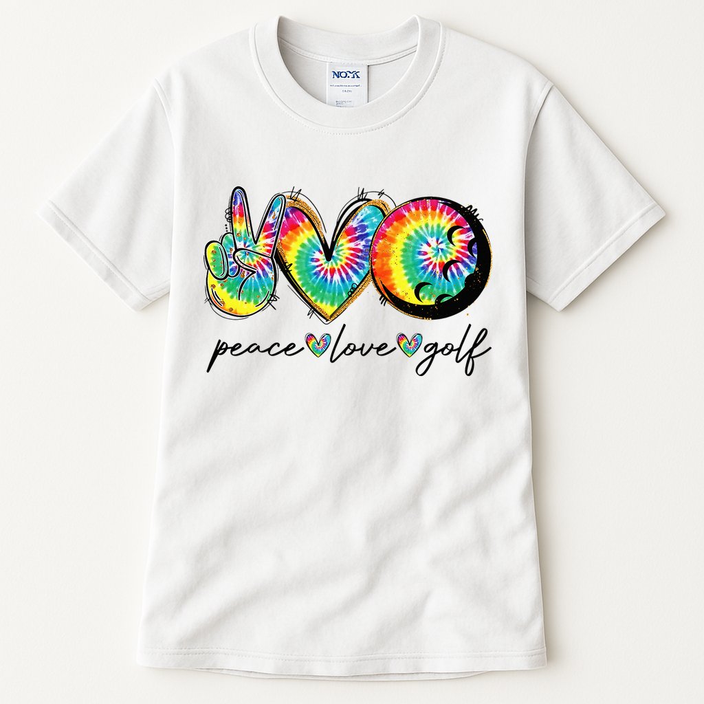 Peace Love Golf Funny Tie Dye Golf Lovers Tall T-Shirt