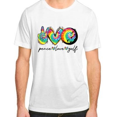 Peace Love Golf Funny Tie Dye Golf Lovers Adult ChromaSoft Performance T-Shirt