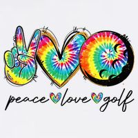 Peace Love Golf Funny Tie Dye Golf Lovers Flat Bill Trucker Hat