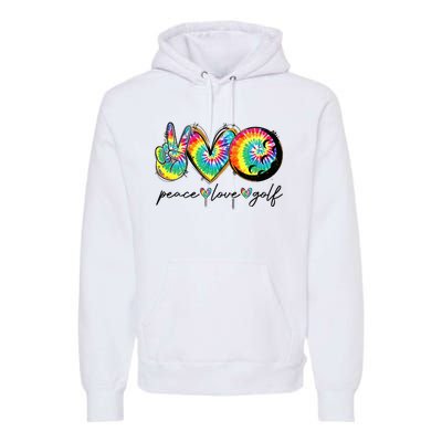 Peace Love Golf Funny Tie Dye Golf Lovers Premium Hoodie