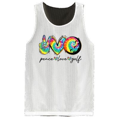 Peace Love Golf Funny Tie Dye Golf Lovers Mesh Reversible Basketball Jersey Tank