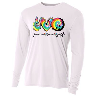 Peace Love Golf Funny Tie Dye Golf Lovers Cooling Performance Long Sleeve Crew