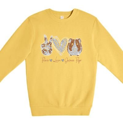 Peace Love Guinea Pigs Gift For Guinea Pigs Lover Gift Premium Crewneck Sweatshirt