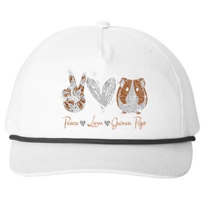 Peace Love Guinea Pigs Gift For Guinea Pigs Lover Gift Snapback Five-Panel Rope Hat