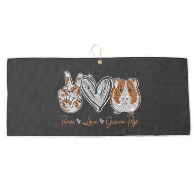 Peace Love Guinea Pigs Gift For Guinea Pigs Lover Gift Large Microfiber Waffle Golf Towel