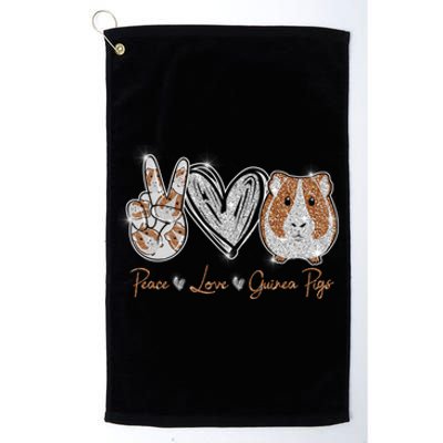 Peace Love Guinea Pigs Gift For Guinea Pigs Lover Gift Platinum Collection Golf Towel