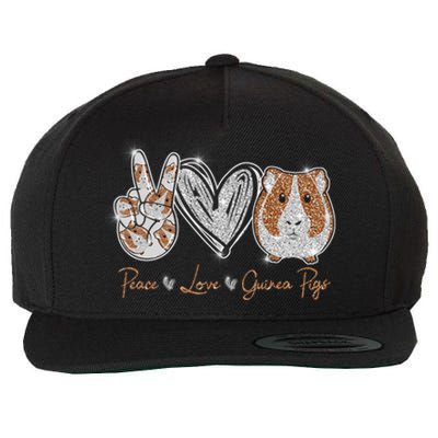 Peace Love Guinea Pigs Gift For Guinea Pigs Lover Gift Wool Snapback Cap