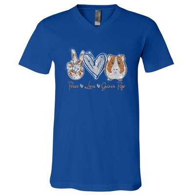 Peace Love Guinea Pigs Gift For Guinea Pigs Lover Gift V-Neck T-Shirt