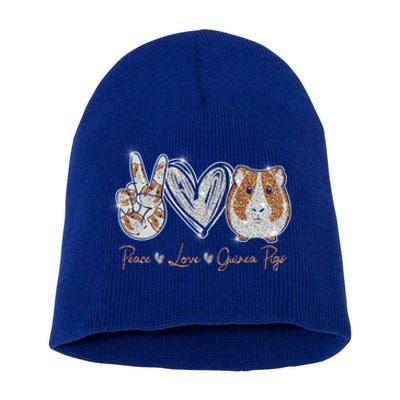 Peace Love Guinea Pigs Gift For Guinea Pigs Lover Gift Short Acrylic Beanie