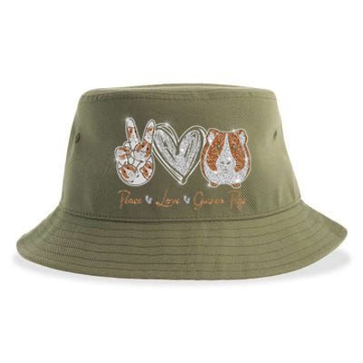 Peace Love Guinea Pigs Gift For Guinea Pigs Lover Gift Sustainable Bucket Hat