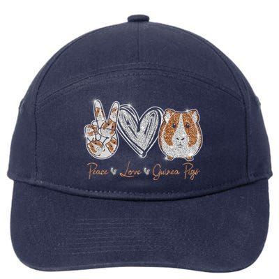 Peace Love Guinea Pigs Gift For Guinea Pigs Lover Gift 7-Panel Snapback Hat