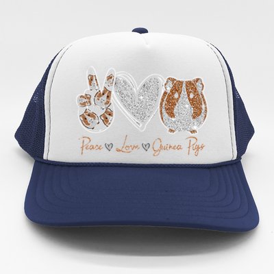 Peace Love Guinea Pigs Gift For Guinea Pigs Lover Gift Trucker Hat